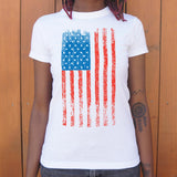 Distressed American Flag T-Shirt (Ladies)