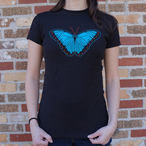 Blue Morpho Butterfly T-Shirt (Ladies)