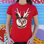 Feline Reindeer T-Shirt (Ladies)