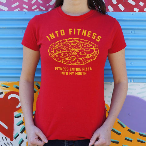 Into Fitness, Fitness Entire Pizza Into My Mouth T-Shirt (Ladies)