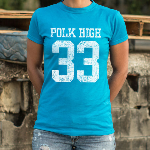 Polk High Number 33 Football T-Shirt (Ladies)