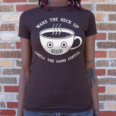 Smell The Coffee T-Shirt (Ladies)