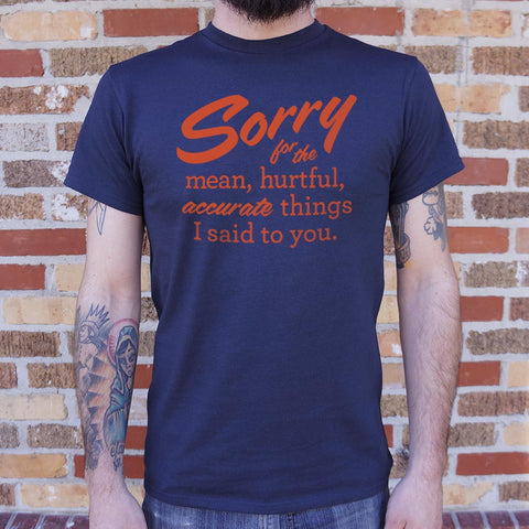 Sorry For The Mean Hurtful Accurate Things I Said To You T-Shirt (Mens)