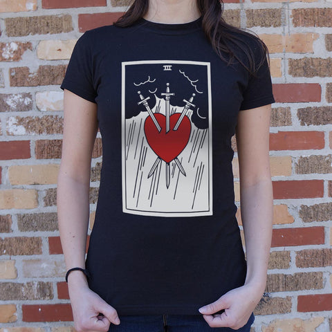 Tarot Three Of Swords T-Shirt (Ladies)